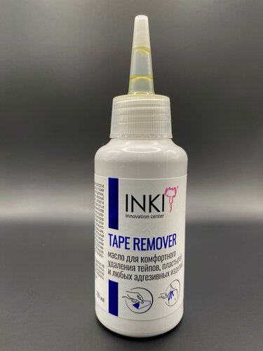 Изображение товара Масло TAPE REMOVER INKI PROFI для комфортного удаления тейпов, пластырей и любых адгезивных изделий, 100 мл