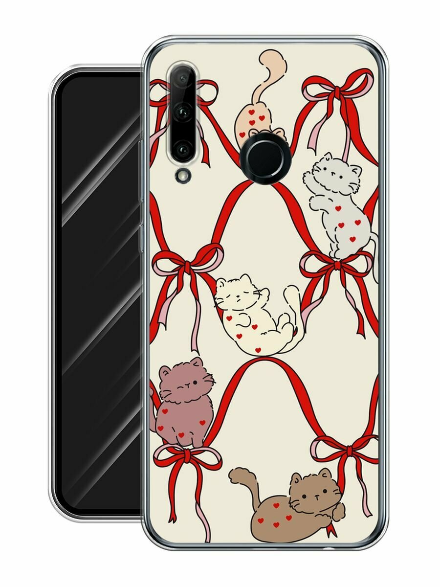 Чехол на Honor 10i/20 Lite 2019/20e/Huawei P Smart Plus 2019 / Хонор 10i с принтом "Котики в ленточках 1" — фото 1