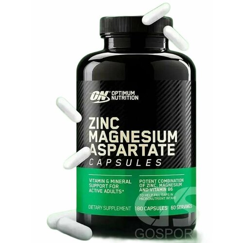 Пищевая добавка ZMA Optimum Nutrition, для восстановления мышц, с Цинком+ магнием, 180 капсул