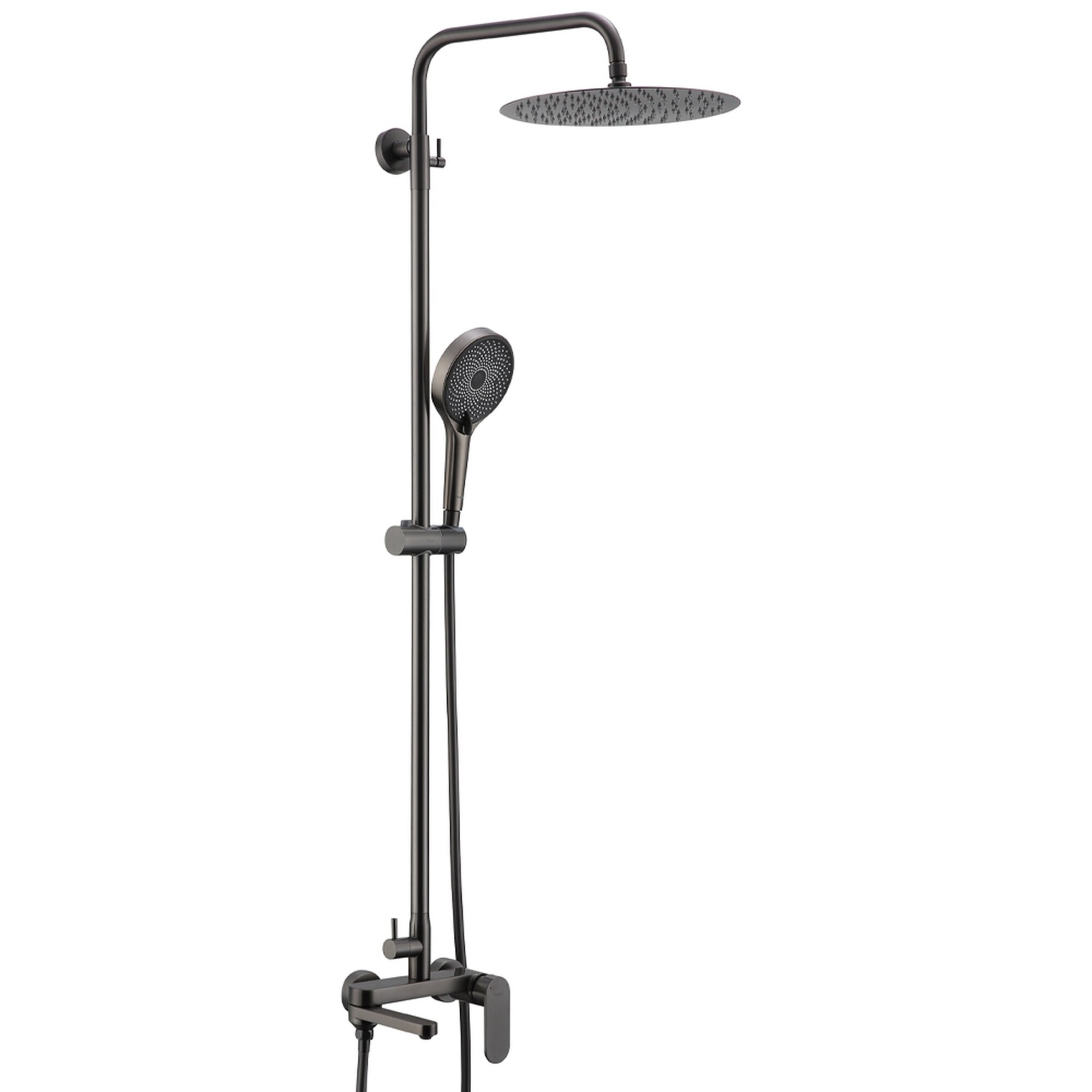 Душевая система Raglo R10.24.09, форма круглая, 1/2", цвет графит