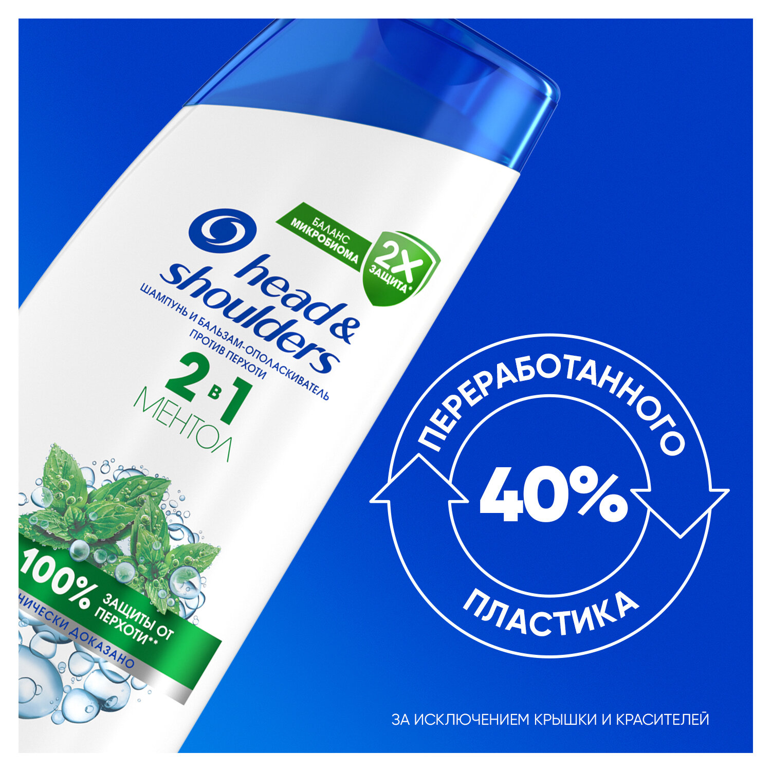 Шампунь и бальзам-ополаскиватель 2 в 1 против перхоти Head&Shoulders Ментол, 200 мл - фото №12