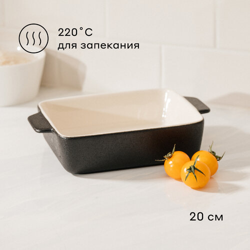 Форма керамическая для запекания Pragma Kesto 20х13х5 см графитовый чёрный 841₽