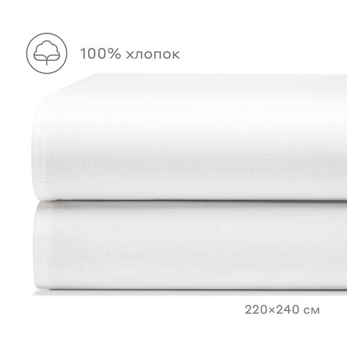 Простыня евро Pragma Telso облачный белый 220х240 см 2113₽