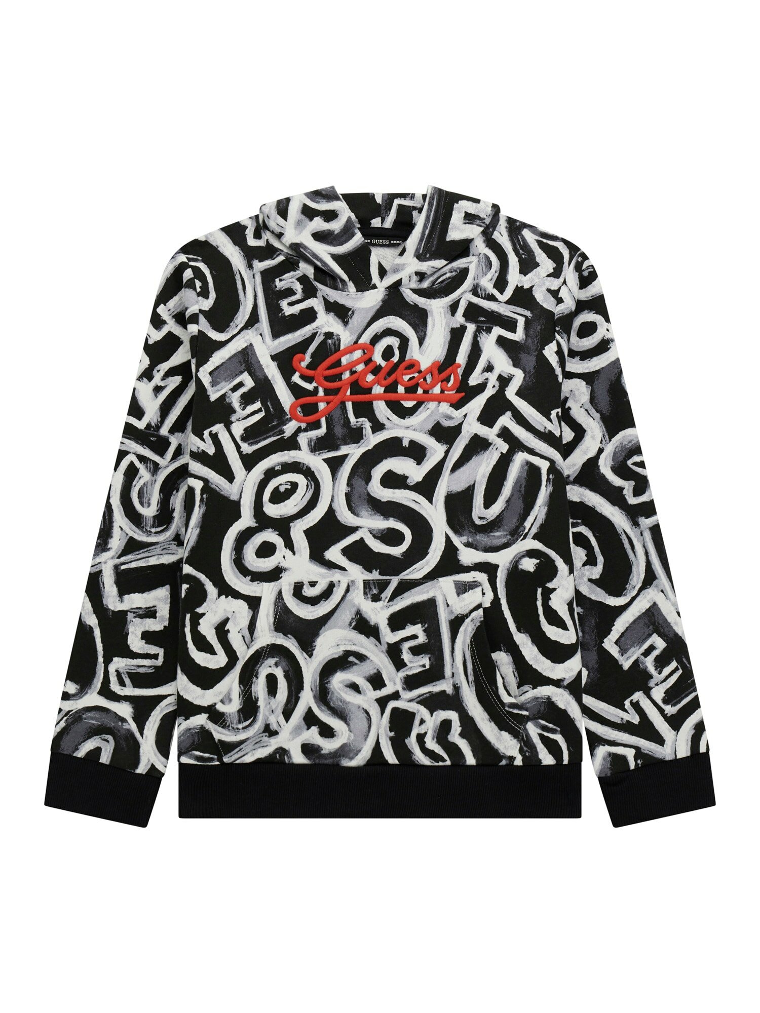 Толстовка GUESS, размер 12, черный/белый