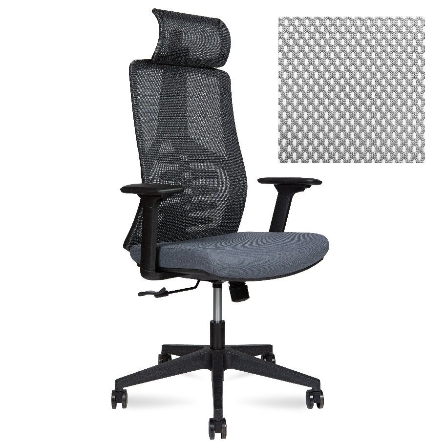 фото Кресло офисное Norden Cosmo grey - серое, черный каркас