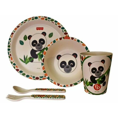Набор посуды из бамбука Fisher-Price Панда, 5 предметов
