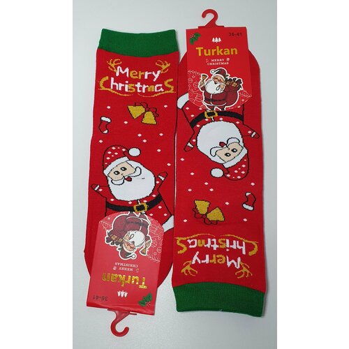фото Носки turkan, 2 пары, размер 36-41, зеленый, красный, мультиколор