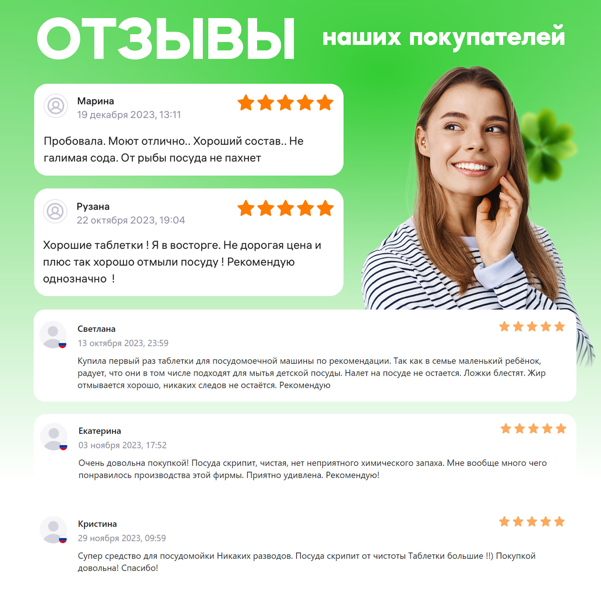 Таблетки для посудомоечной машины Reva Care биоразлагаемые — фото 10