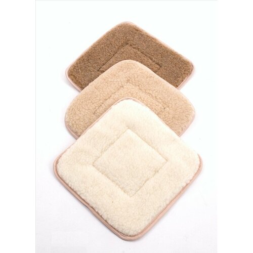 Меховая сидушка WoolLamb на табурет ЭКО 35х35 см белая