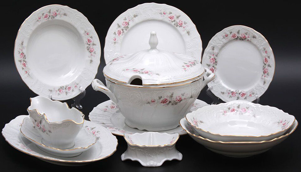 фото Сервиз столовый Роза серая На 6 персон 25 предметов Bernadotte