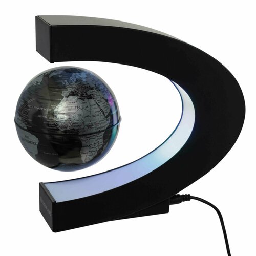 (W)Светильник декоративный, 17х17 см, левитирующий, пластик, черный, Глобус, Discovery
