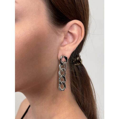 Серьги FLORANSE, размер 60 мм, серебристый