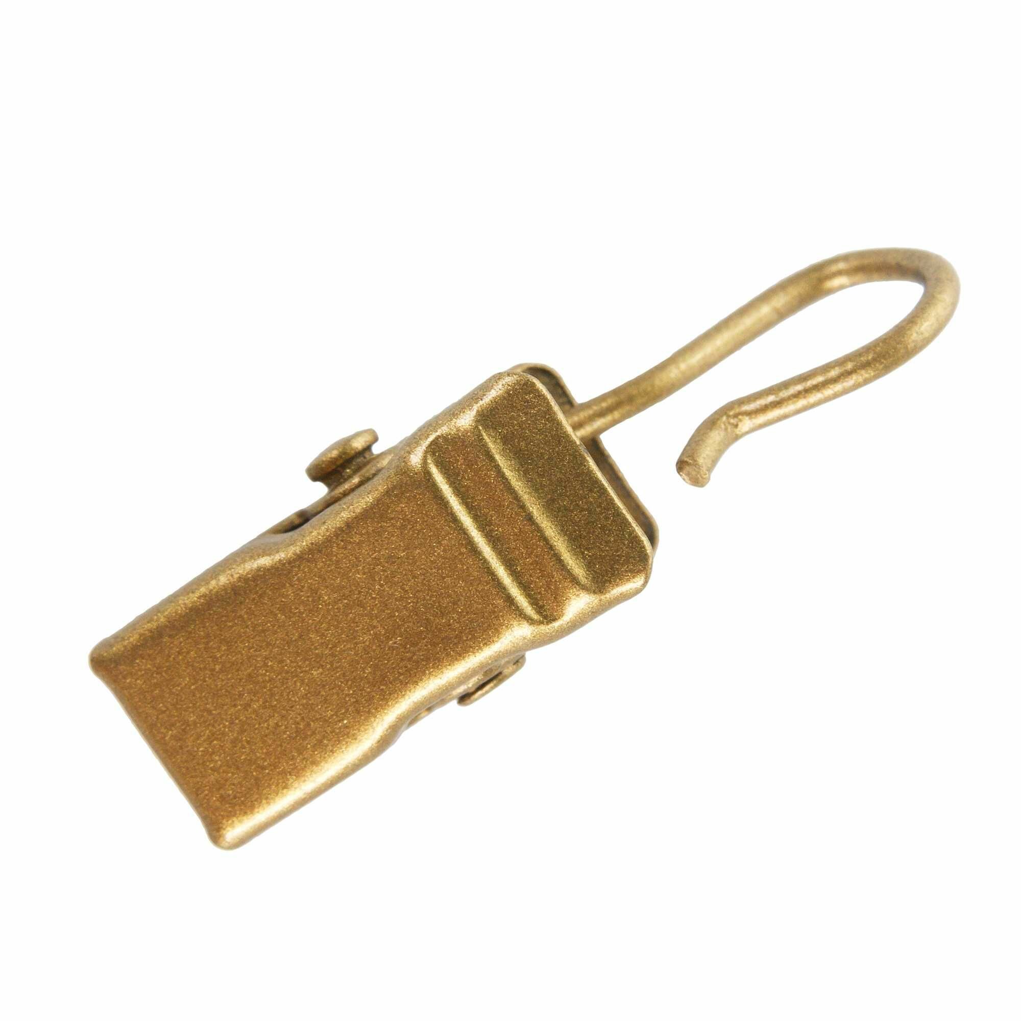 Крючок-зажим на кольцо 20 мм для штор на штанговый карниз 3 см цвет золото матовое 10 шт.