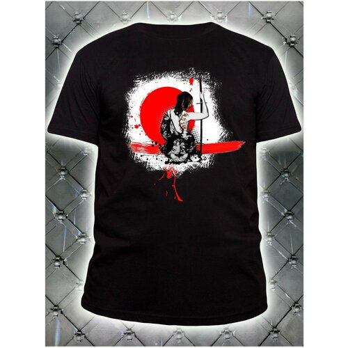 Футболка Боец- самурай, размер 48, черный