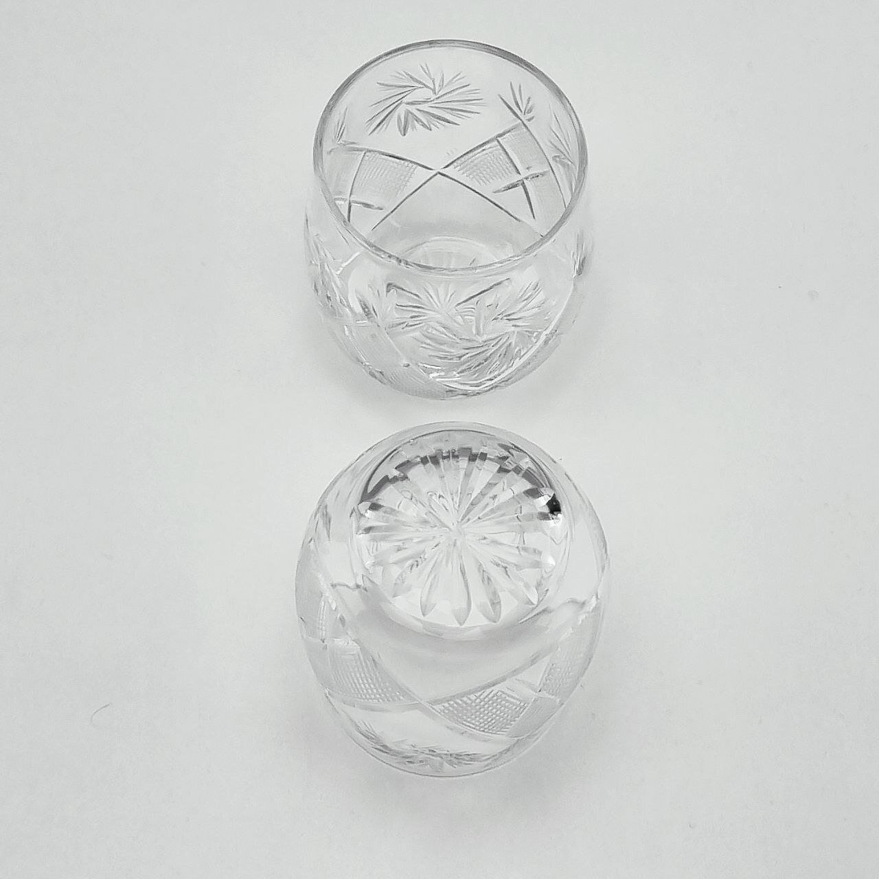 Винтажный набор стаканов "Лилии". Хрусталь Стеклозавод Неман. Беларусь, 1990-е.