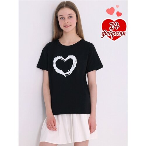 фото Лонгслив апрель, размер 88-164, черный, белый