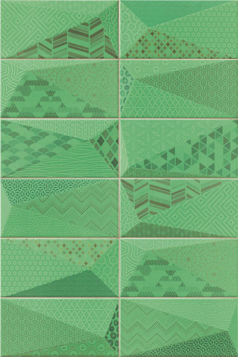 фото Керамическая плитка MAINZU DIAMOND FANCY EMERALD стена 7 видов для стен 10x20 (цена за 20 м2)