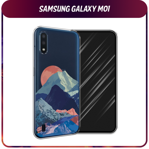 Силиконовый чехол на Samsung Galaxy M01 / Самсунг Галакси M01 Закат в снежных горах, прозрачный силиконовый чехол на samsung galaxy m01 самсунг галакси m01 прозрачный
