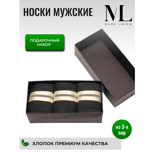 фото Носки , 3 пары, размер 39-41 (25-27), серый mark laven