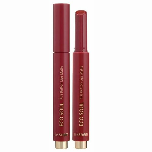 Помада для губ матовая The Saem Eco Soul Kiss Button Lips Matte 05 Brick Red