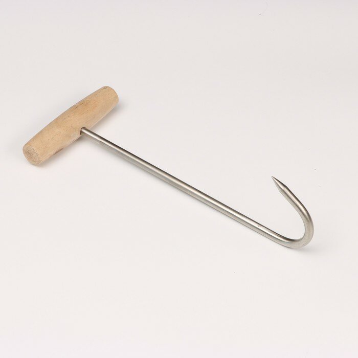 Обвалочный крюк для мяса 30см с деревянной ручкой (комплект из 3 шт)