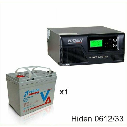 ИБП Hiden Control HPS20-0612 + Vektor GL 12-33 аккумулятор для ибп vektor energy gpl 12 33 12в agm 33 ач для источника бесперебойного питания