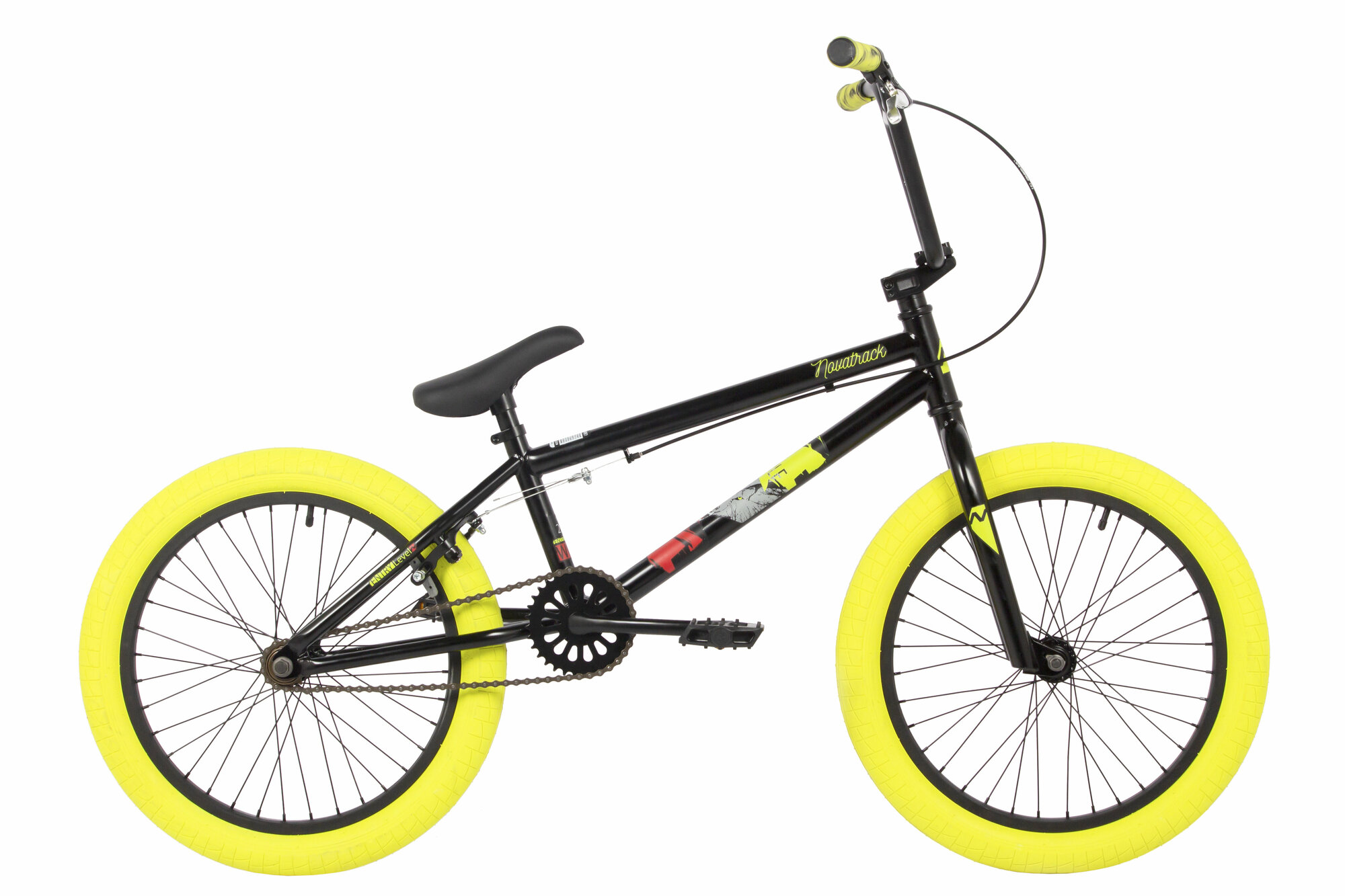 Велосипед BMX Novatrack WOLF 20" 10" черный 20BMX. WOLF. BK4 2024