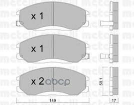 К-т дисков. тормоз. колодок HYUNDAI Santa Fe 01-- Metelli арт. 2203640