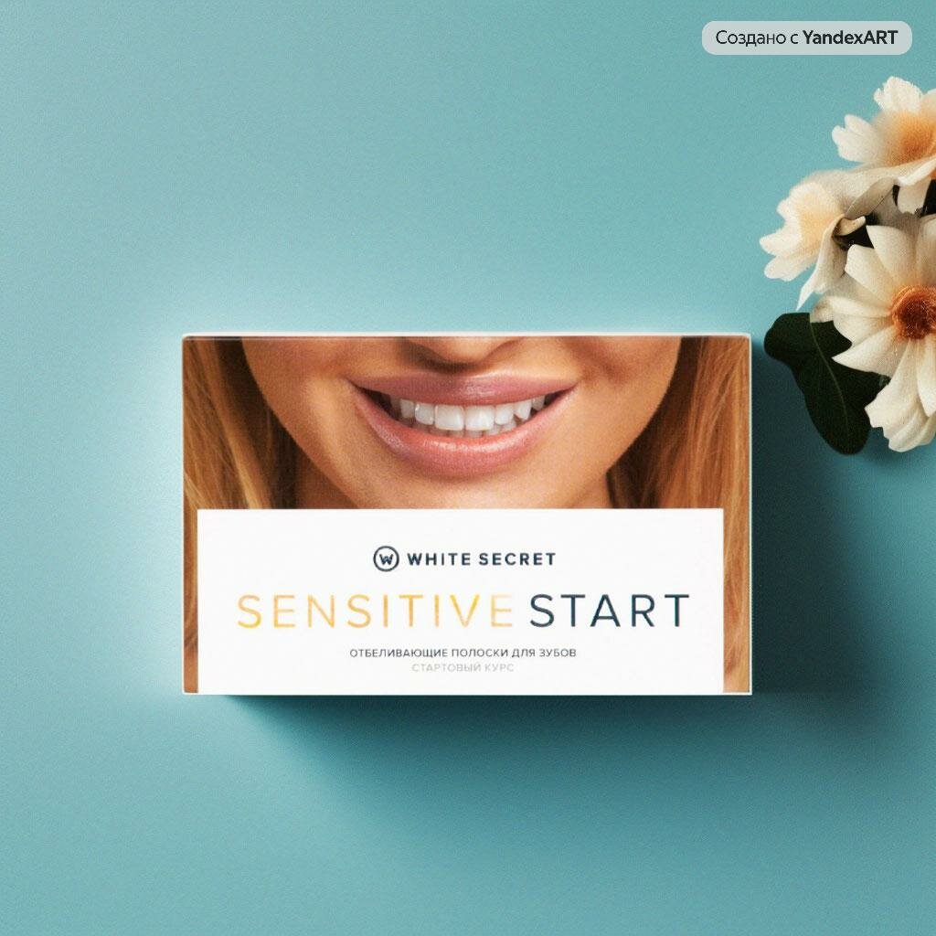 Отбеливающие полоски для чувствительных зубов White Secret Sensitive Start без пероксида