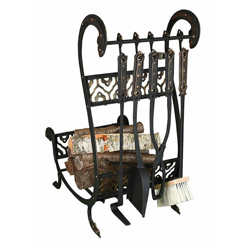 кованая стойка для барбекю naturehike nh20sk012 wrought iron shelfblack small стойка для костра Набор для камина и мангала с дровницей Лебедь Совок, Клещи, Щетка, Кочерга в комплекте