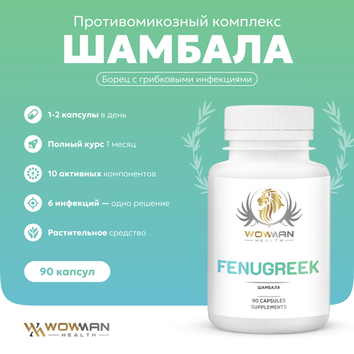 WowMan WMBIOTIC1004 Fenugreek Шамбала 90 капс. противомикозный комплекс