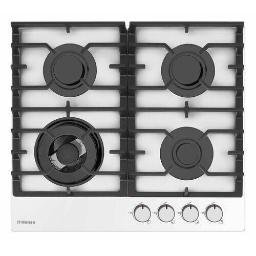 Газовая варочная поверхность Hansa BHKW671830 белый закаленное стекло 59 см автоподжиг газ-контроль WOK 2699000₽