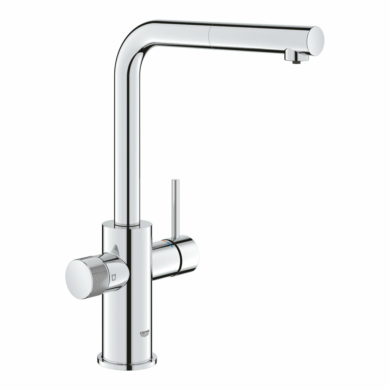 Смеситель для кухни Grohe Blue Pure Minta, выдвижной излив, подключение фильтра, хром 30590000