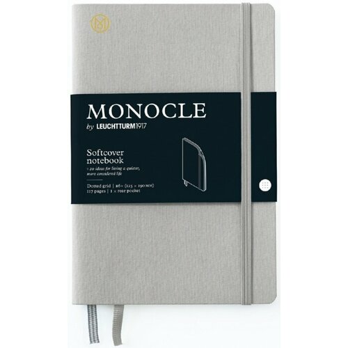 Leuchtturm 363360 Блокнот leuchtturm monocle, b6, 80 г/м2, 128 стр. в точку, мягкая обложка, светло-серый