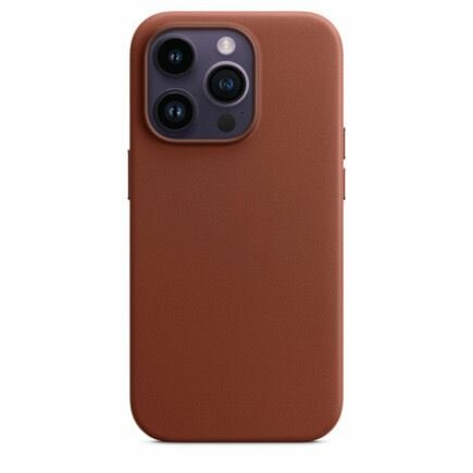 Чехол кожаный MagSafe для iPhone 14 Pro Max/ Анимация NFC / Leather Case with MagSafe / Umber