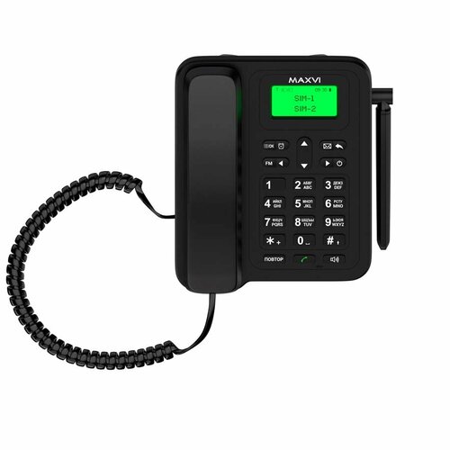 телефон maxvi c30 black Стационарный телефон с SIM-картой Мобильный телефон кнопочный Maxvi RT-01 black