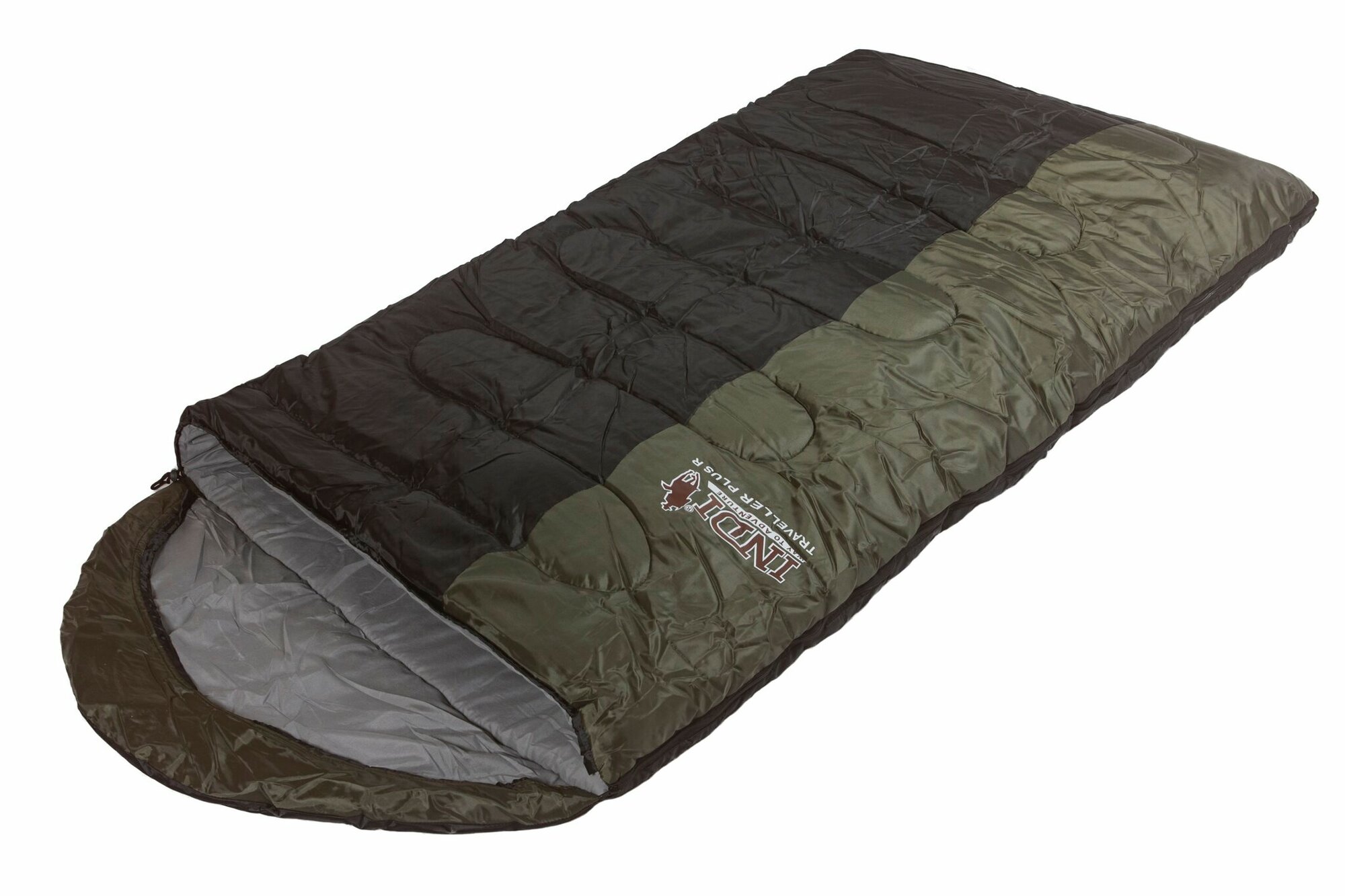 Спальный мешок INDI Traveller Plus R-zip от -12 °C (одеяло с подголовником 195+35X85 см)