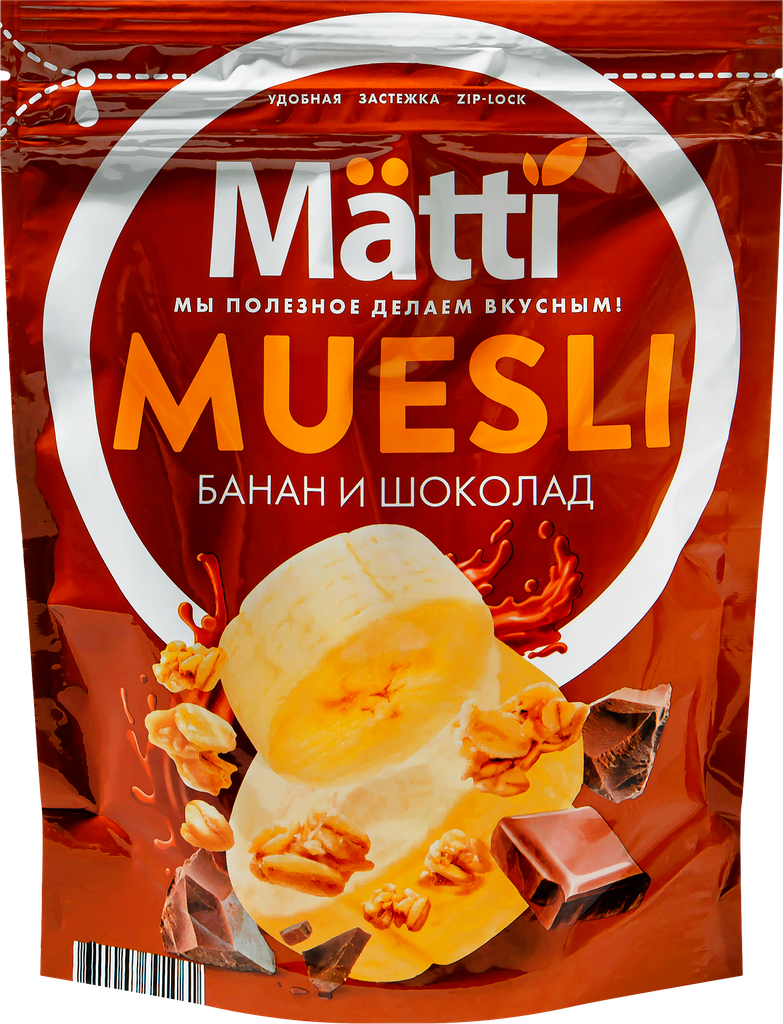 Мюсли MATTI Банан и шоколад, 250г