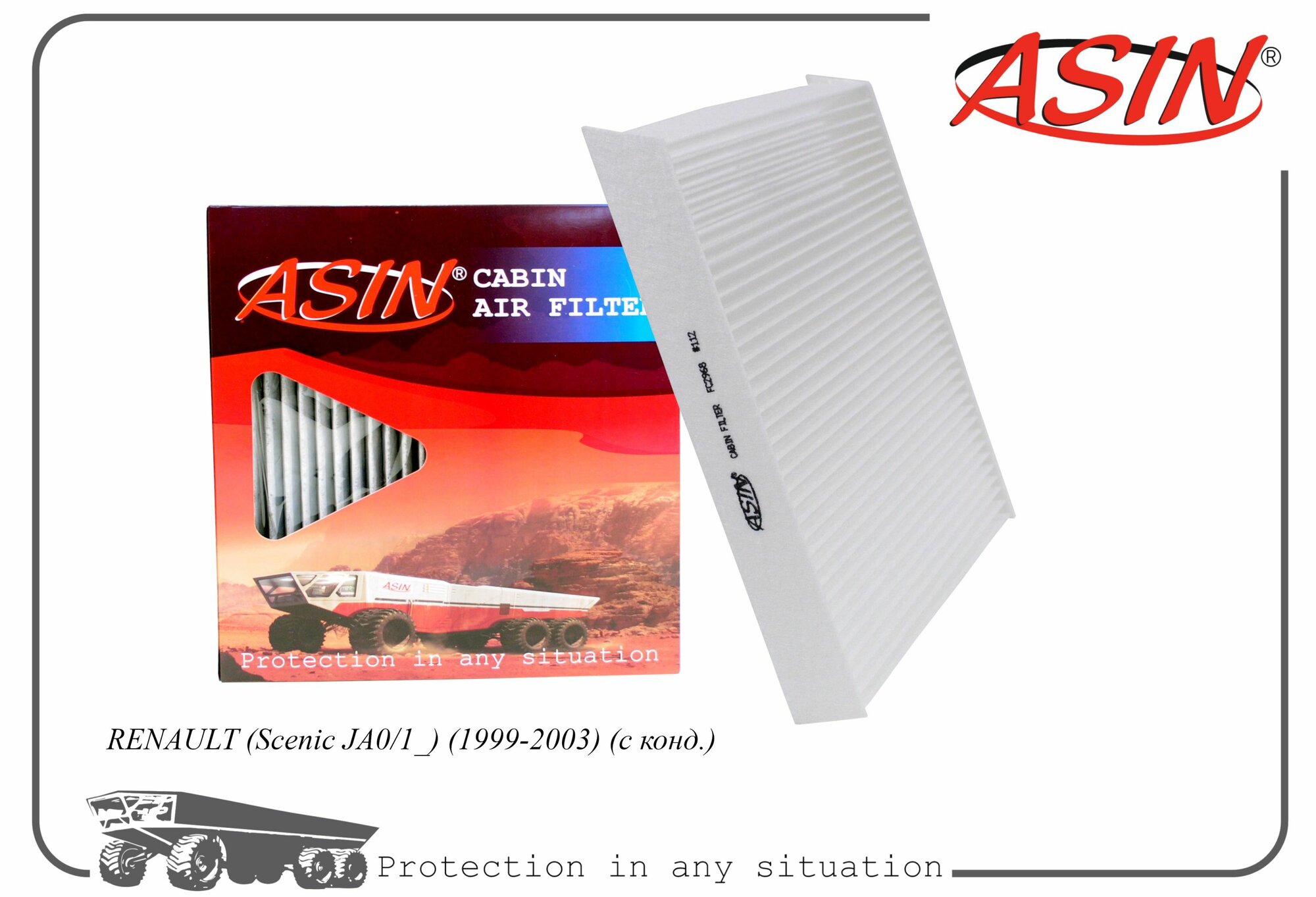Фильтр салонный 7701047513/ASIN. FC2968 для RENAULT Scenic JA0/1_ 1999-2003 с конд.