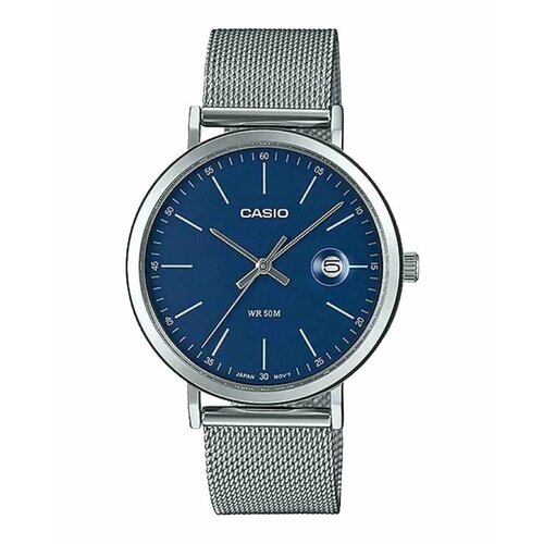 Наручные часы CASIO, синий, серебряный casio mtp e705d 2e