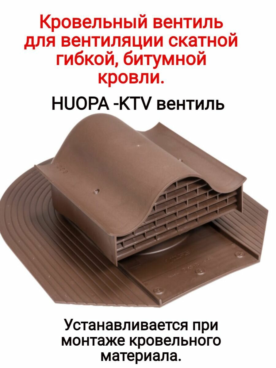 Кровельный вентиль/аэратор для скатной битумной кровли VILPE HUOPA - KTV, RR32 темно-коричневый