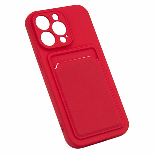 Чехол для iPhone 13 Pro с отделением для карт Card Case красный