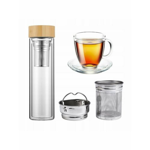 Бутылка 450мл из стекла с заварником 1339₽