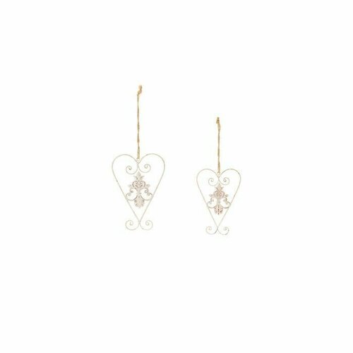 Набор из 2-х шт Декор подвесной Ажурные сердца 15x10x02см85x12x02см 1560₽