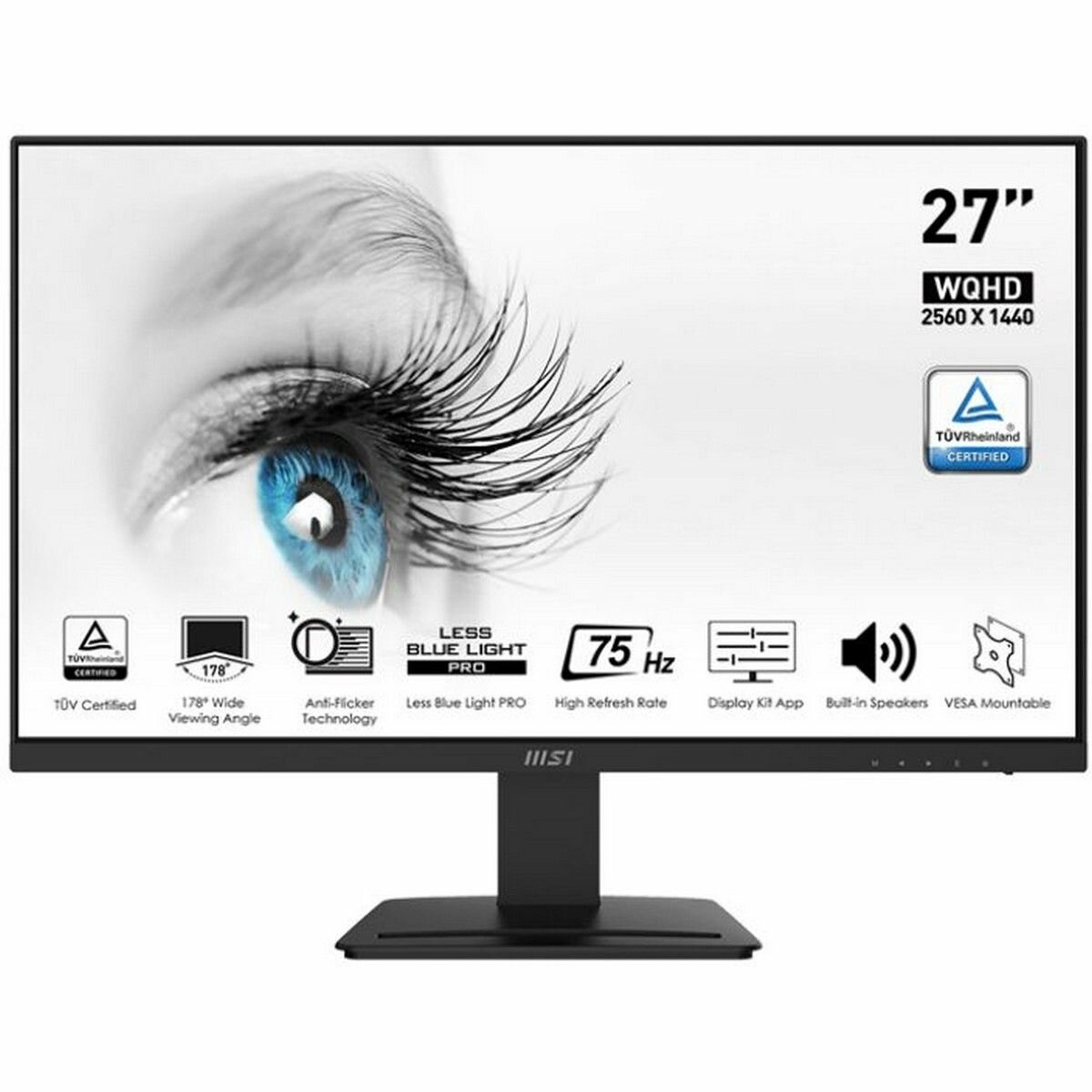 Монитор MSI 27" PRO MP273QV, VA, 2560x1440, 75Hz, черный (9S6-3PB6CH-028)