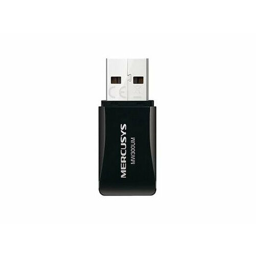 Адаптер Wi-Fi Mercusys MW300UM N300 Wi-Fi Mini USB Adapter, 2T2R, 1xUSB 2.0 wi fi адаптер asus n300 usb 2 0