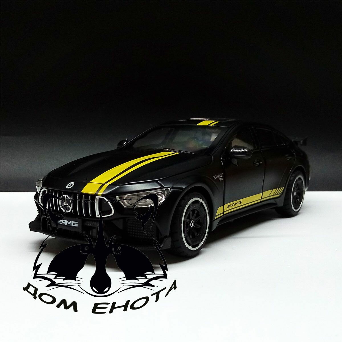 Машинка игрушечная Mercedes AMG GT. Металлическая модель машина Мерседес АМГ GT черный 21см. Инерционная игрушка 1:24