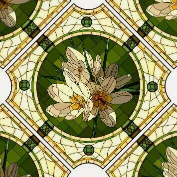 Изображение товара Витражная самоклеящаяся пленка для окон / стёкол. Подснежники. 70х140 см.