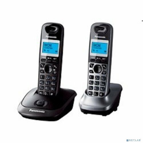 Panasonic Телефон Panasonic KX-TG2512RU2 Доп трубка в комплекте, АОН, Caller ID, спикерфон, полифония Черный, серебристый радиотелефон panasonic kx tg6812rub доп трубка память на 120 номеров аон повтор спикерфон полифония черный