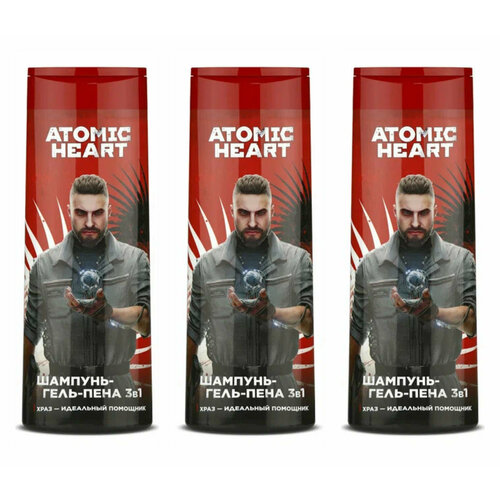 Шампунь-гель-пена мужской Atomic Heart 3в1 Увлажняющий, 400 мл, 3 шт.